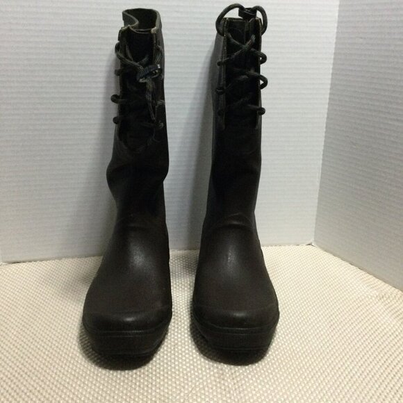 Sorel Mens Brown 100% Synthetic Fiber Lace Up Waterproof Rain Boots Size 11 - Picture 2 of 9